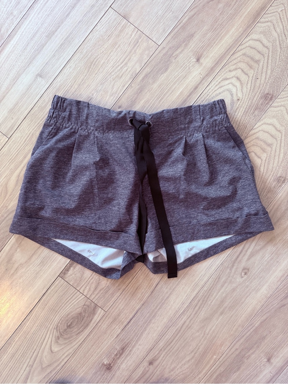 lululemon athletica Heather Charcoal Drawstring Athletic Shorts